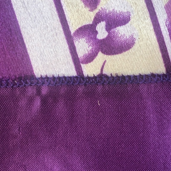 Square Scarf Purple Cream Floral - Picture 3 of 6